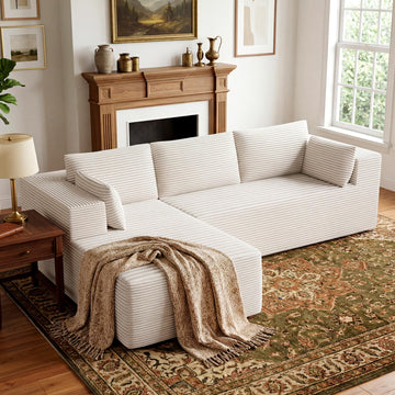 106" Cloud Sectional Boneless Couches, Modular L Shaped Couch with Deep Seat Oversized Left Facing Chaise, Memory