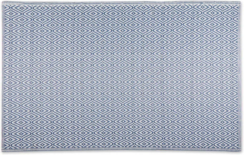 Reversible Indoor/Outdoor Diamond Woven Rug, 4x6', French Blue
