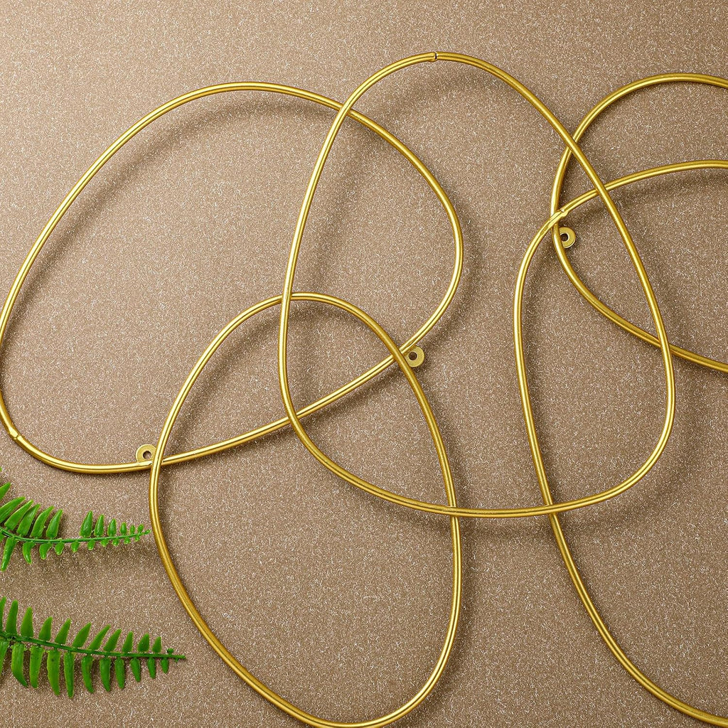 Interlocking Rings Wall Sculpture Gold Metal Home Wall Decor Abstract Aesthetic Gold Decoration for Art Bedroom - Set of 3