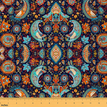 Paisley Vintage Fabric By The Yard Decorative Soft