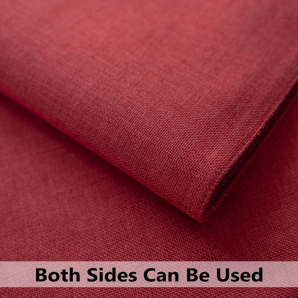 Placemats Set of 6 Red Linen Wipeable Place Mats Heat Resistant Cloth Placemats for Dining Table Restaurants Holiday