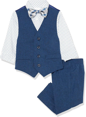 Baby-Boys Piece Formal Dress Up Vest Set, Vest, Pants, Collared Dress Shirt, and Tie