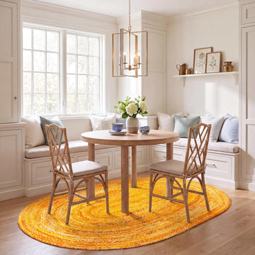 Braided Oval Rug 4x6, Cotton Braided Gold BRD452D
