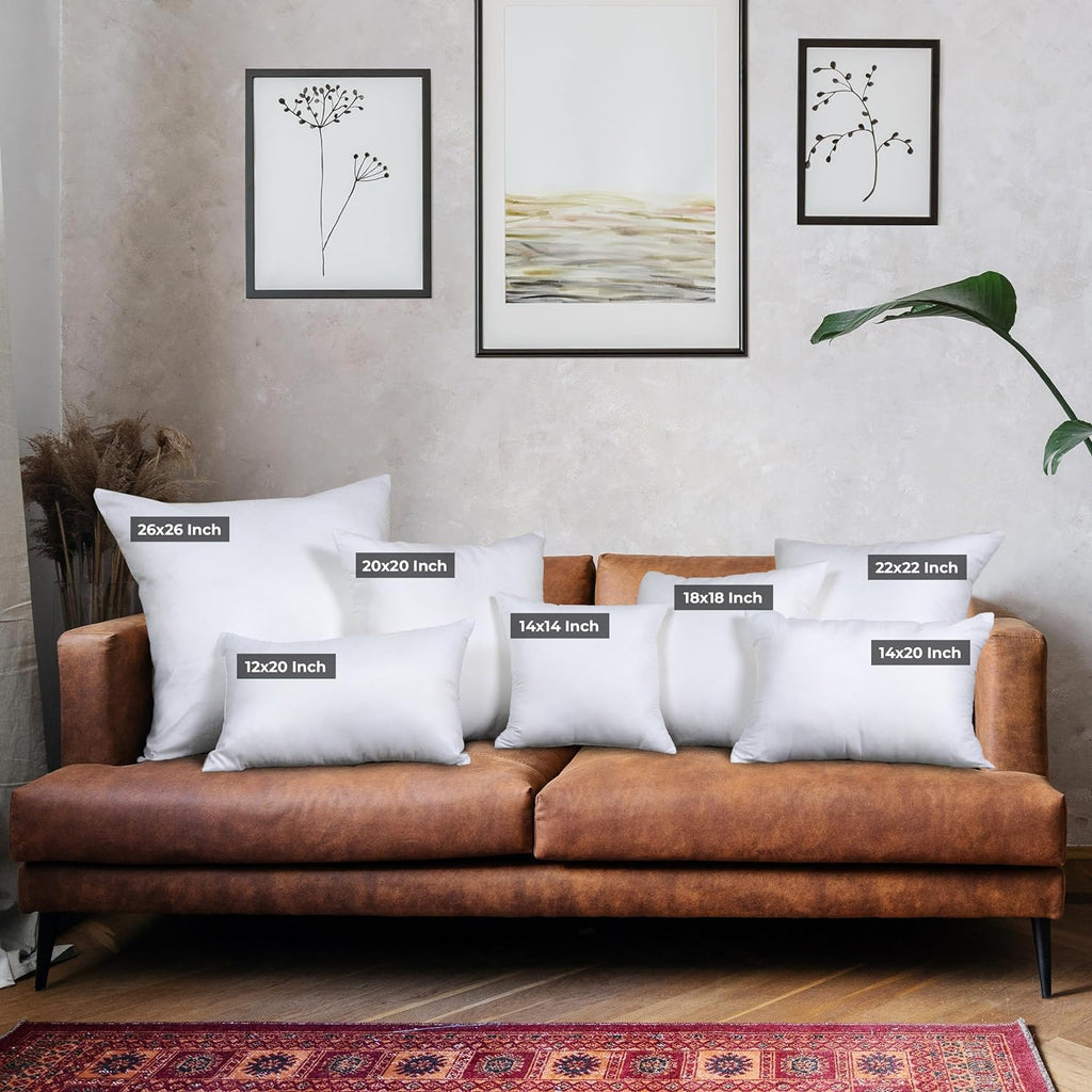 Throw Pillows, Decorative 12x20 Pillow Inserts - Set of 4