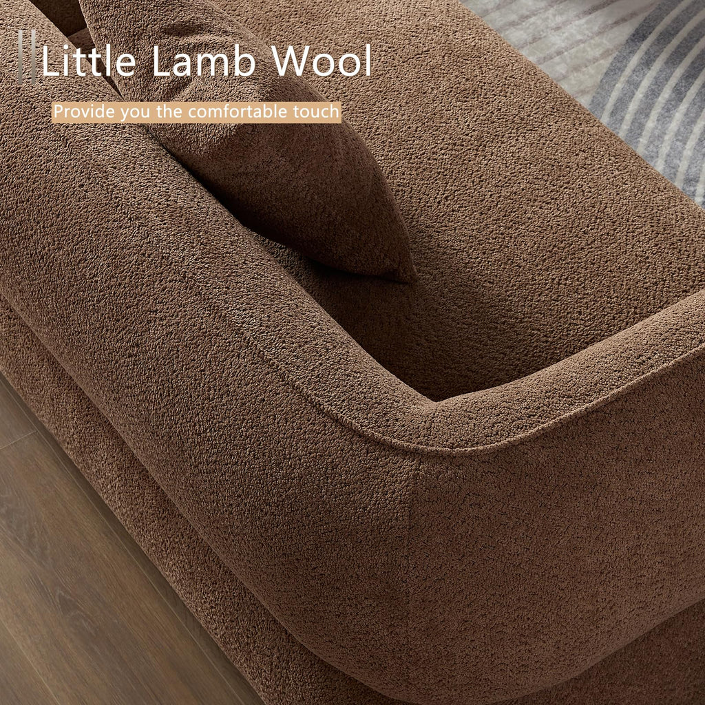110''Modern Curved Sectional Sofa, Bread Shape Design, Upholstery Boucle Sofa Couch with Pillows, Luxury Sofa Couch