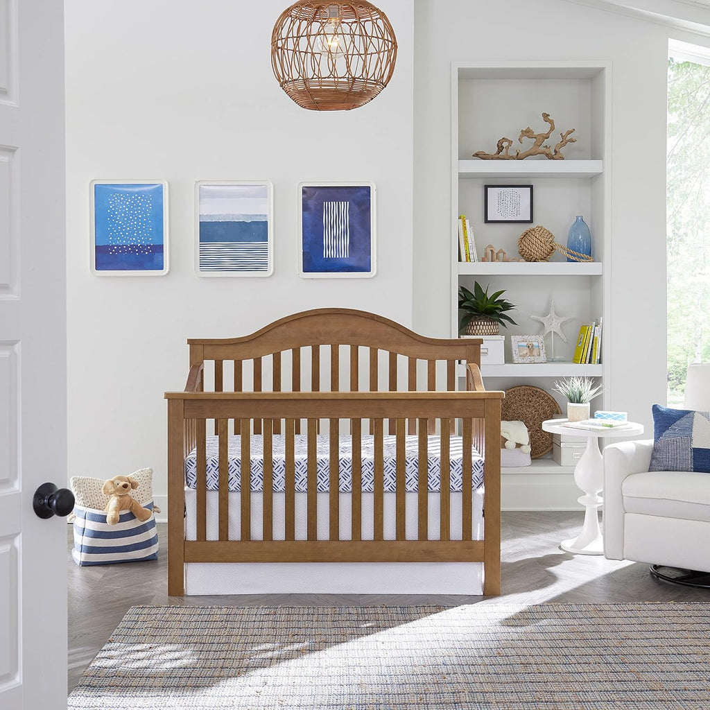 Jayden 4-in-1 Convertible Crib, GREENGUARD Certified, Chestnut | Converts to Toddler Bed, Daybed & Full-Size Bed - 4