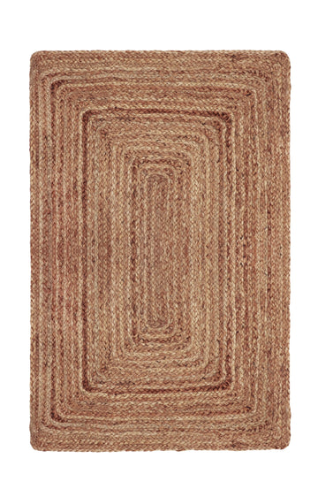 Jute Rug - Braided Handwoven 100% Jute Door Mat - 22x34 inches