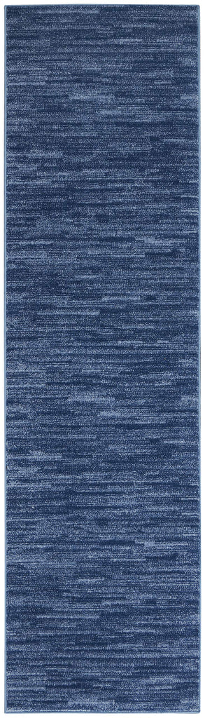 Essentials Navy Blue 2'2" x 10' Area Rug - Easy Clean, Non Shedding, Bed Room, Living Room, Dining Room, Kitchen