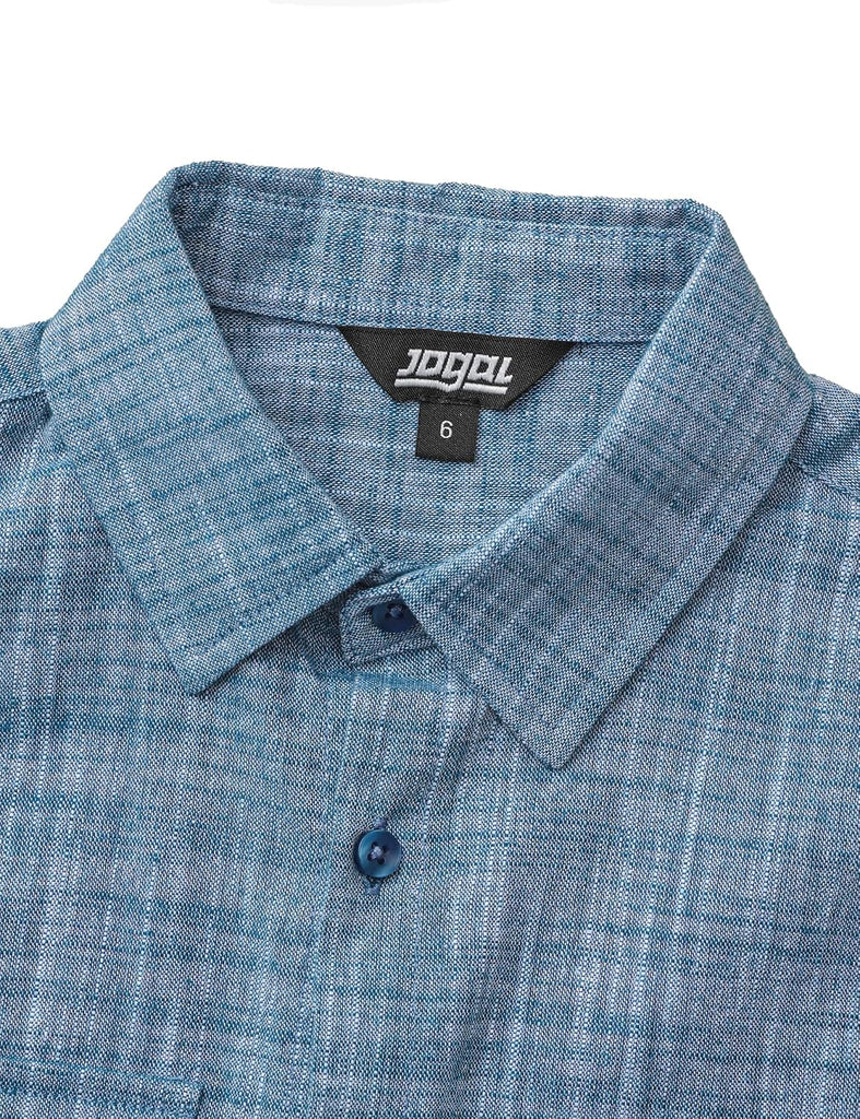 Boys Chambray Button Down Shirt Short Sleeve Casual Cotton Shirts