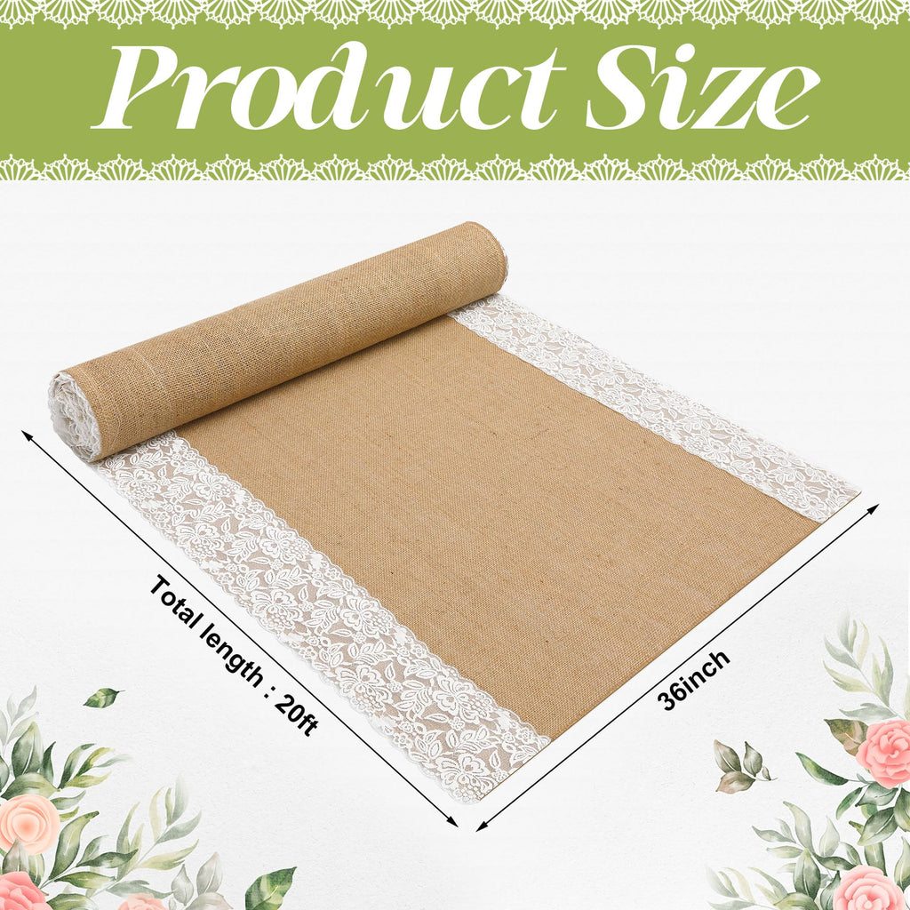20Ftx36 in Natural Burlap Wedding Aisle Runner, Jute Weddings Runway Carpet