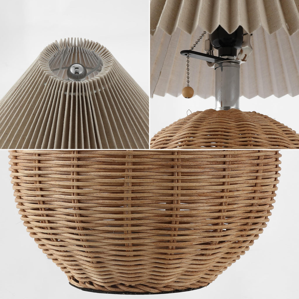 Aksel Sphere Table Lamp Coastal 17.25", Natural/Chrome