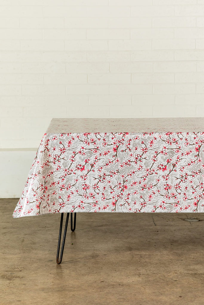 Oilcloth Table Cloth - Waterproof Wipeable Tablecloths - Non-Fading Table Cover with Better Than Flannel Backing