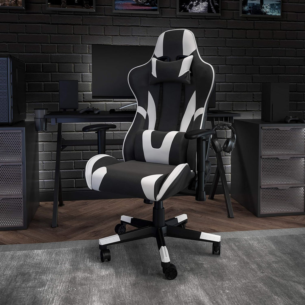 X20 Fully Reclining LeatherSoft Racing Style Gaming Chair with Headrest, Lumbar Pillows, Ergonomic Swivel Computer