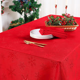 Rectangle Tablecloth 52x70 Inch, Waterproof Damask Table Cloth, Snowflake Patterns Fabric Table Cove