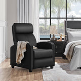 Recliner Chair PU Leather Recliner Sofa Home Theater Seating with Lumbar Support Overstuffed High-Density Foam &