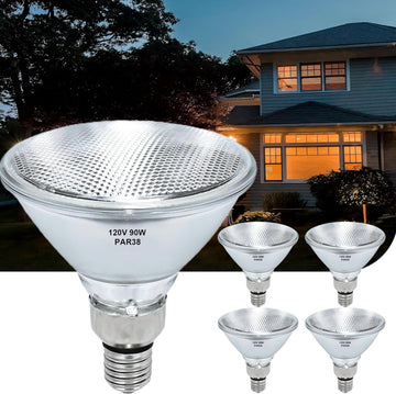 PAR38 Halogen Flood Light Bulbs 90W 4 Pcs, Fit for Indoor Outdoor