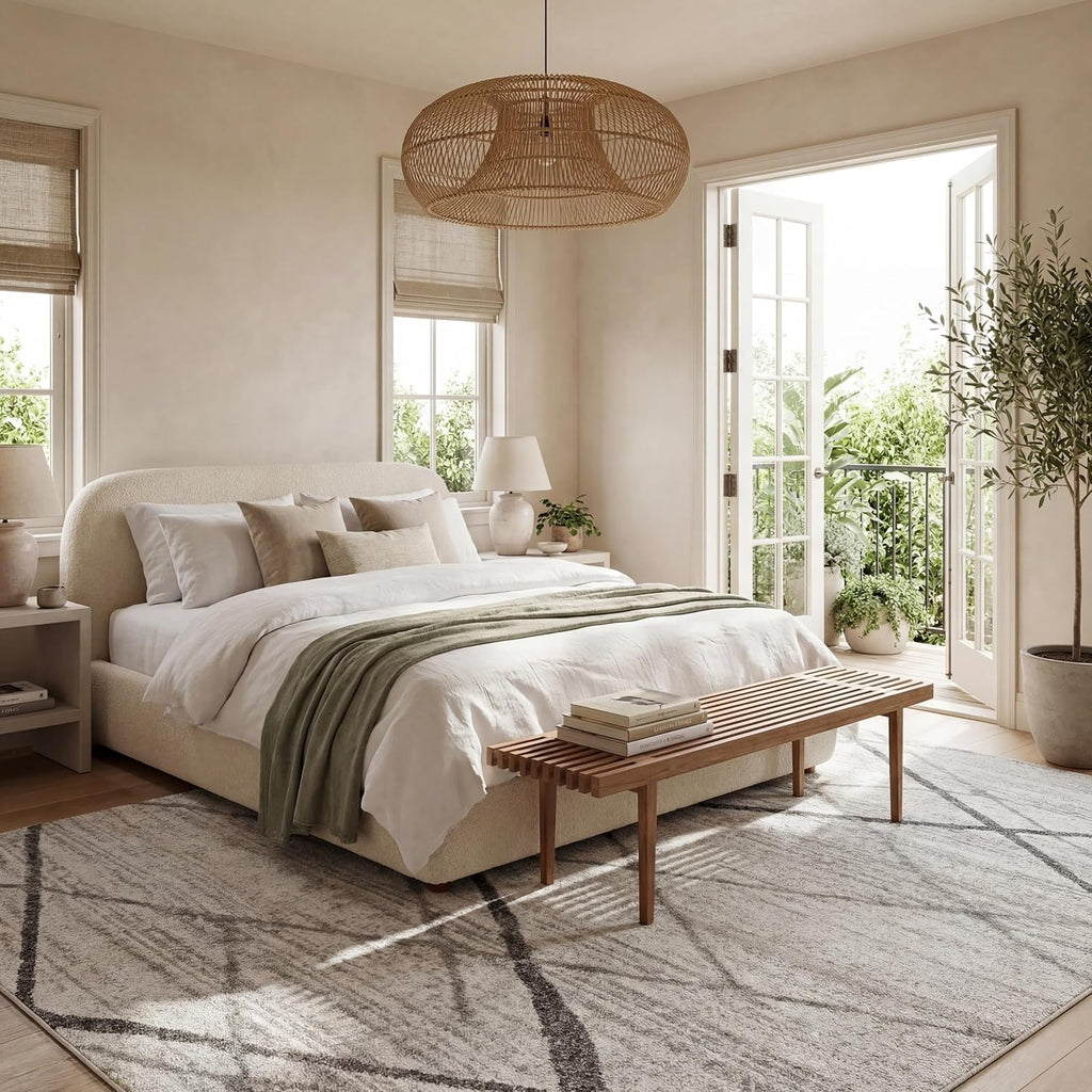 5x8 Thigpen Grey/Off-White, 5' x 8', Soft and Cozy, High Traffic, Stain Resistant, Easy Clean, Non-Shed, Durable Area Rug