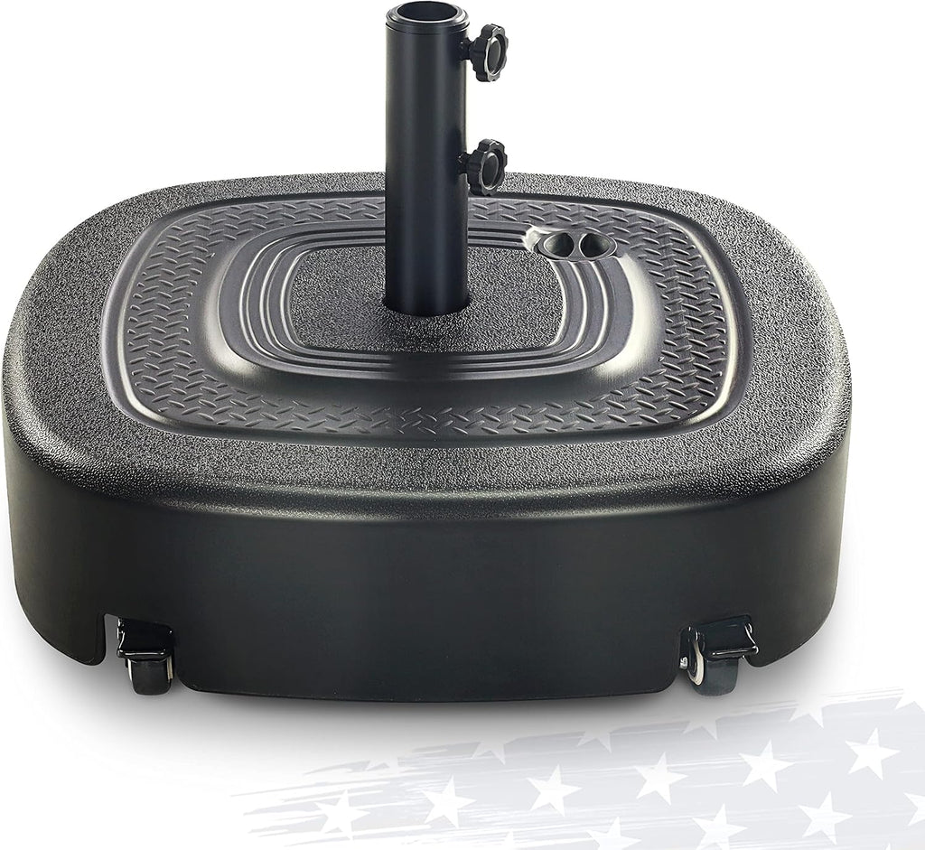 154lb Capacity Fillable Mobile Umbrella Base with 4 Wheels