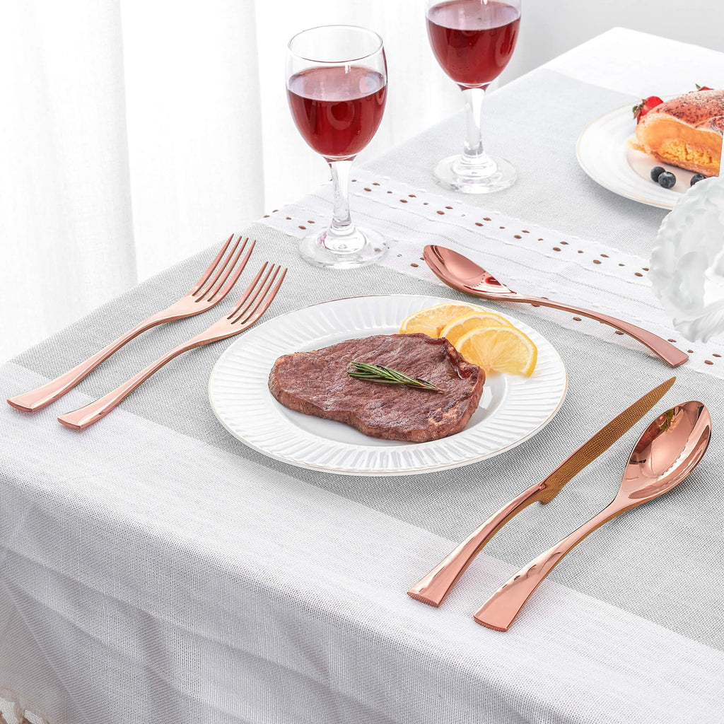 20 Pieces Rose gold Silverware Set Service for 4,Modern 18/10 Stainless Steel Flatware Cutlery Set,Utensil Set