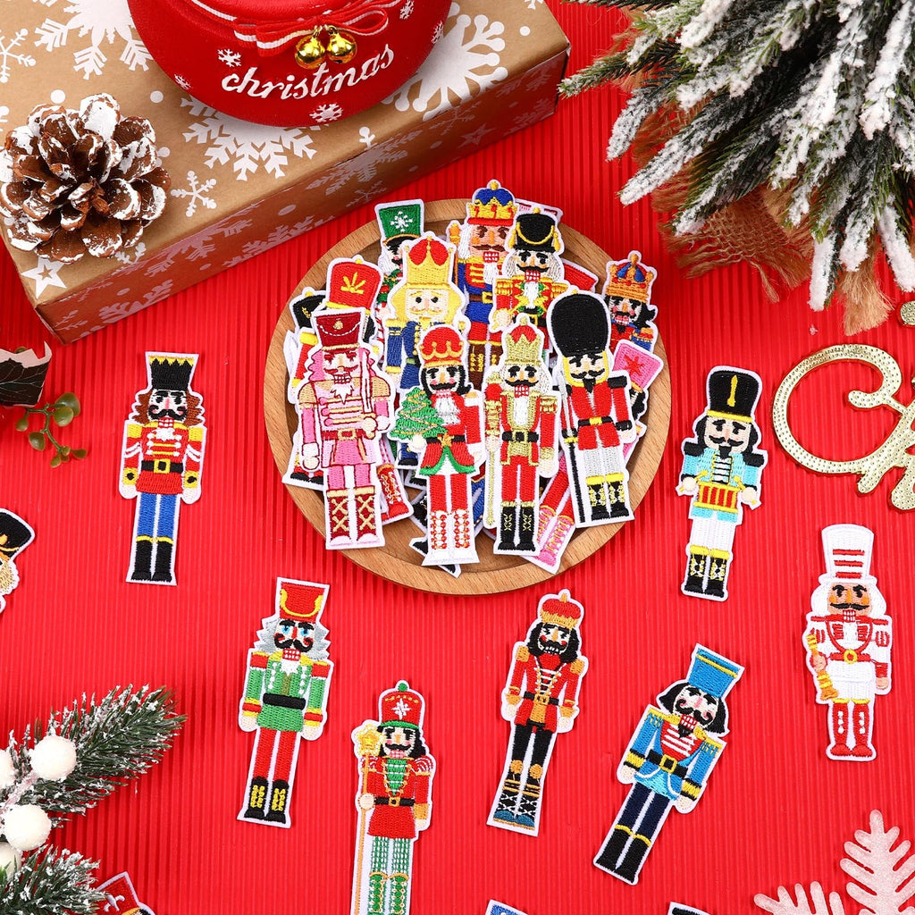 36pcs Christmas Nutcracker Iron on Patches Xmas Applique