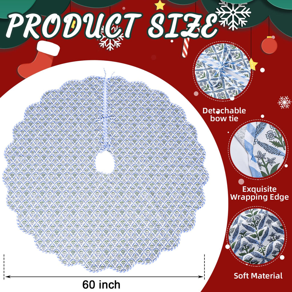 Christmas Tree Skirt, 60 Inch, Blue