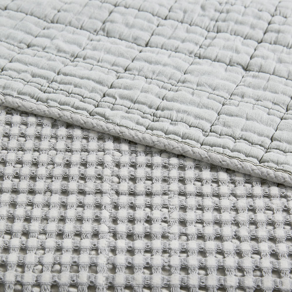Mills Waffle - Throw - Grey Cotton Waffle - Throw Size 50 x 60in.