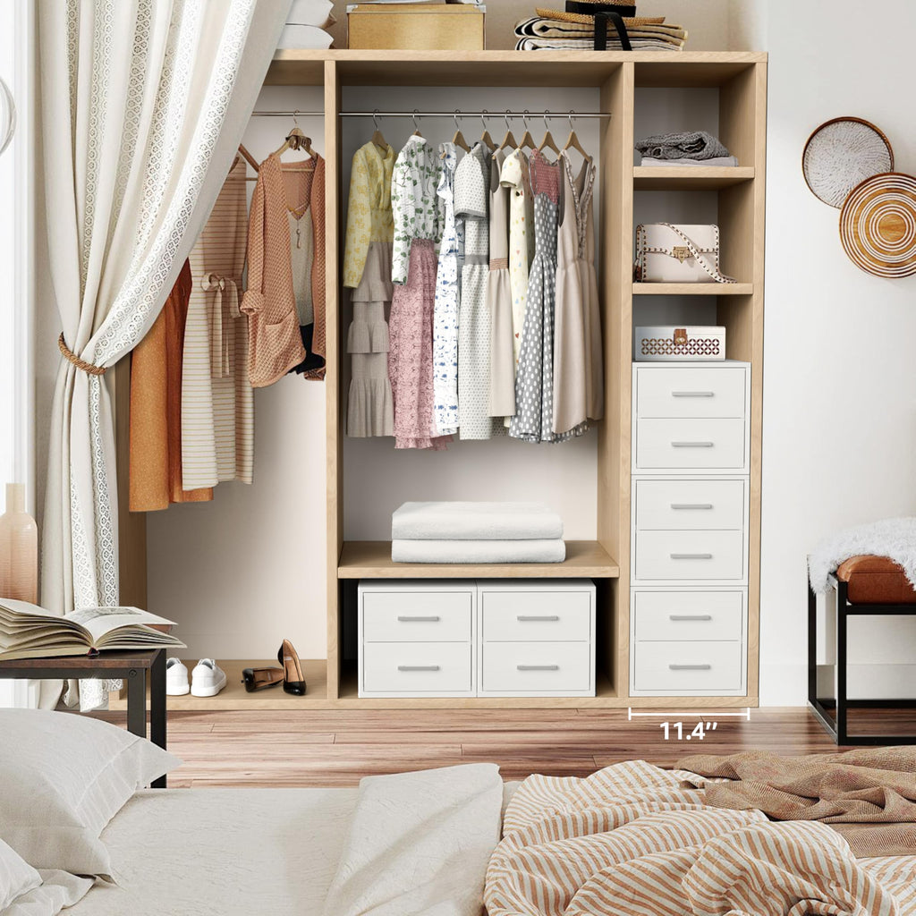 Stackable Storage Drawers Closet Organizers and Storage Fabric White 2 Drawer Dresser Modern