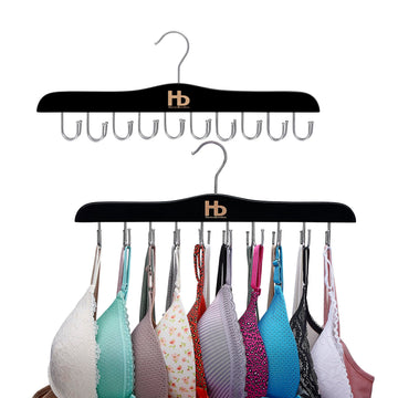 Large Bra Hanger and Bra Organizer for Closet - Tank Top Hanger Space Saving - Foldable Wooden for Closet Organizer