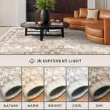 Washable Neutral Farmhouse Large Entryway Rug, 3x5 Area Rugs
