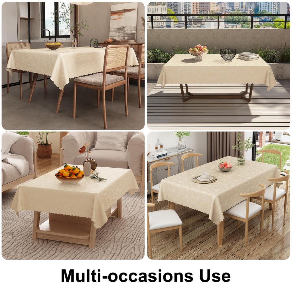 Rectangle Waterproof Heavy Duty Vinyl Tablecloths, 60 x 140 Inch