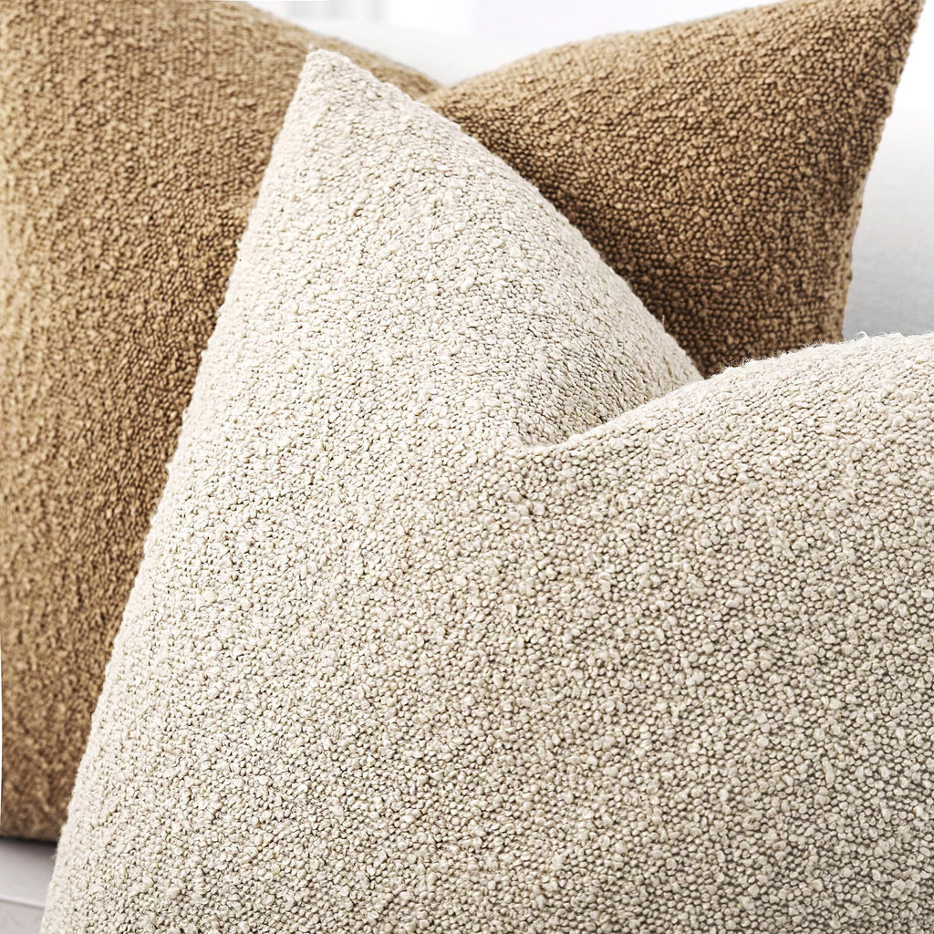 18x18 Boucle Throw Pillow Covers, 2-Pack, Beige