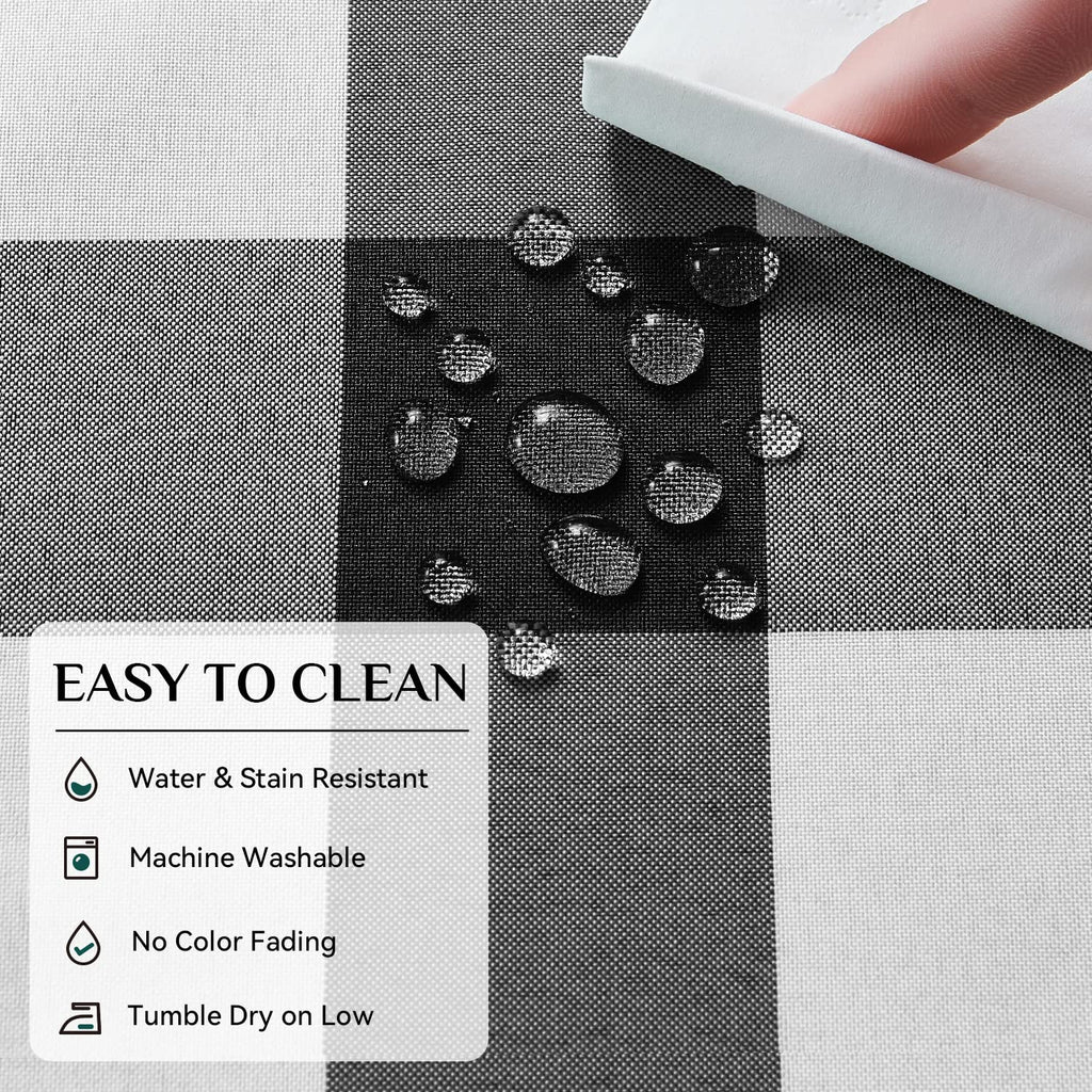 Gingham Tablecloth Rectangle, Black and White, 60 x 84 Inch
