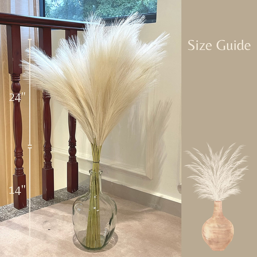 Pampas Grass Decor Tall, 9PCS Pompas, Large Faux Pampas Grass, 38'' Tall Pampas Grass for Floor Vase, Feathers for