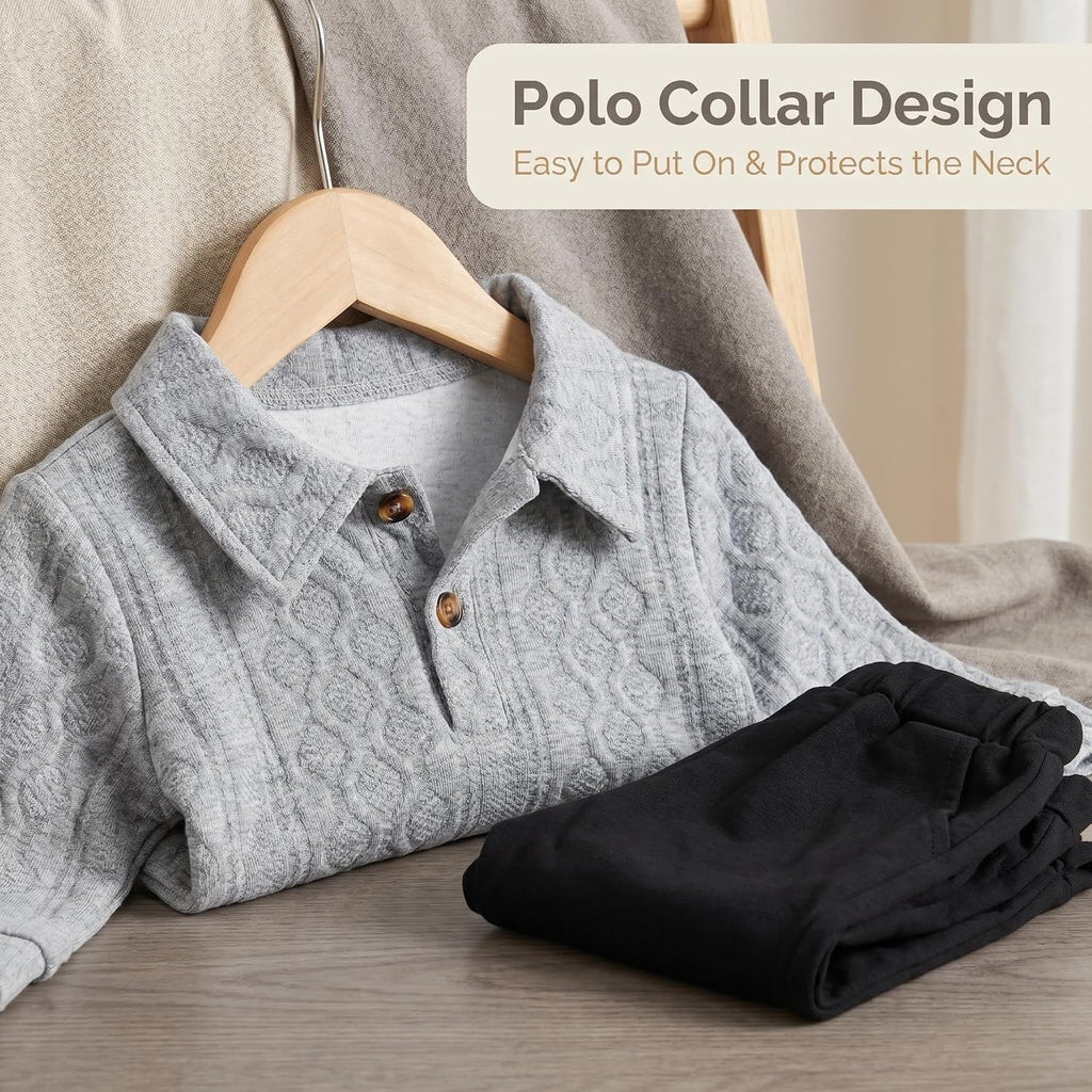 Toddler Baby Boys Clothes Long Sleeve Solid Top and Pants Set