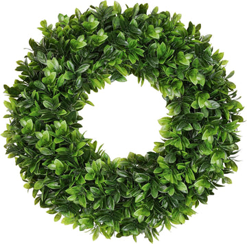 20" Boxwood Wreaths for Front Door,Artificial Spring Wreaths for Wall Window Porch Home Farmhouse St Patricks Day