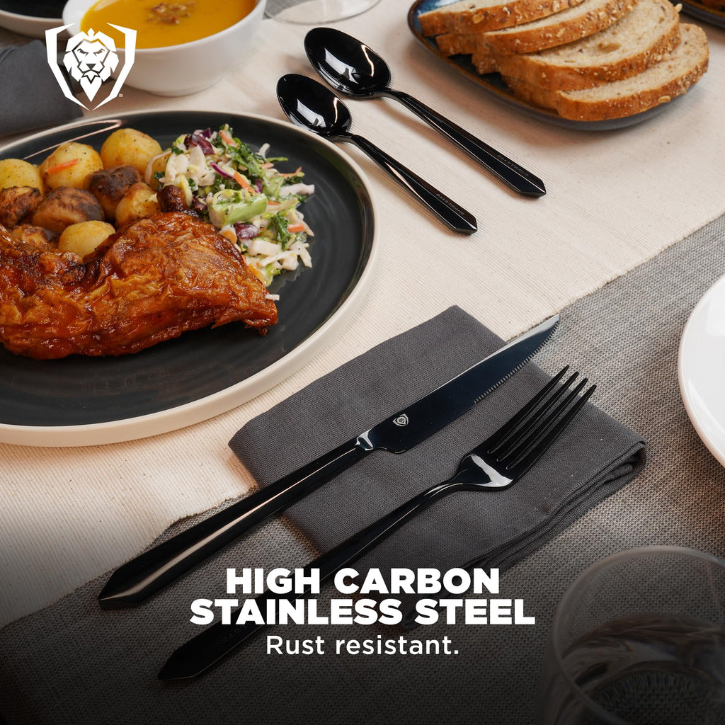 20-Pc Black Flatware Set - High-Carbon Stainless Steel
