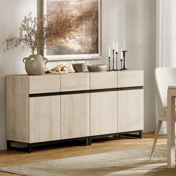 Sideboard Buffet Cabinets, Modern Sideboard with Adjustable Shelf and Metal Base, Coffee Bar Cabinet Storage Cabinet