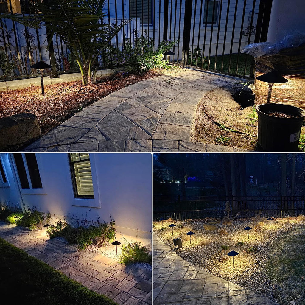 3W Low Voltage Pathway Lights, 3000K Classic LED Aluminum 2-Pack
