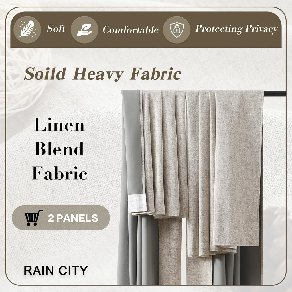 Extra Long Blackout Curtains 130 Inches Long, Custom Length High Ceiling Tall Draperies for Large Windows Living Room