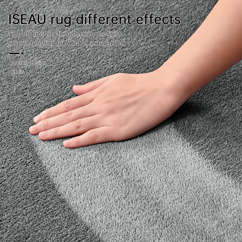 Soft Runner Rug, Washable and Non-Slip, Grey