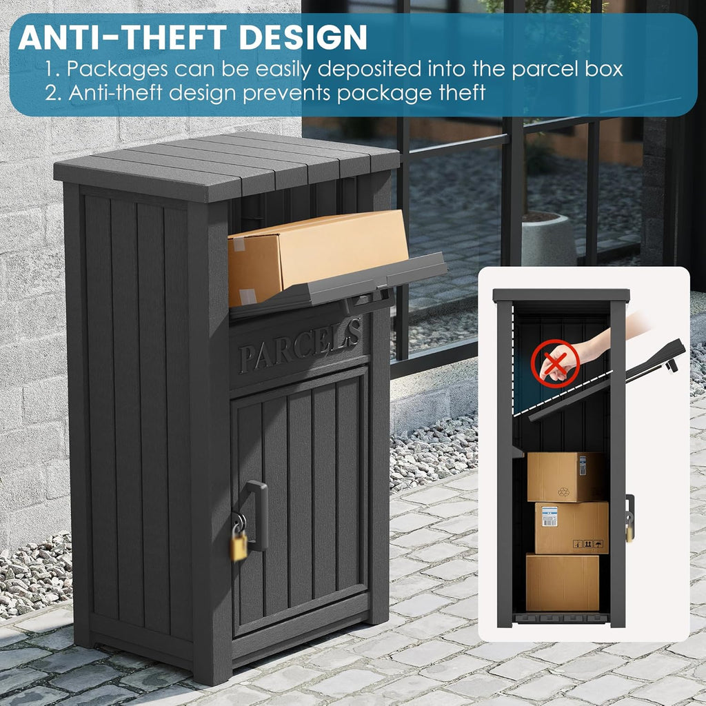 Package Delivery Box Theft Large Parcel Drop Box Storage, Black(60 Gallon)