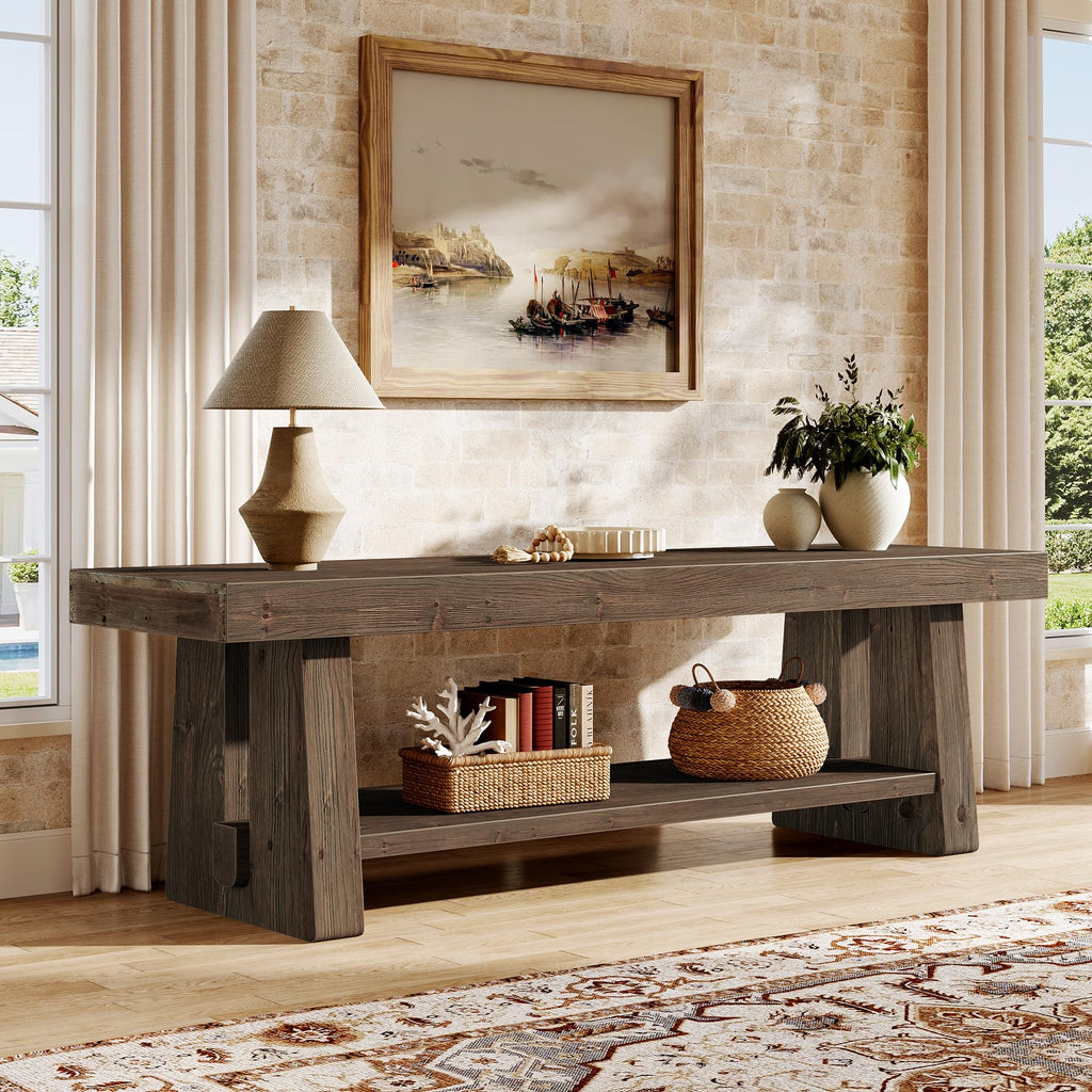 63-Inch Solid Wood TV Stand for TVs up to 75 Inches