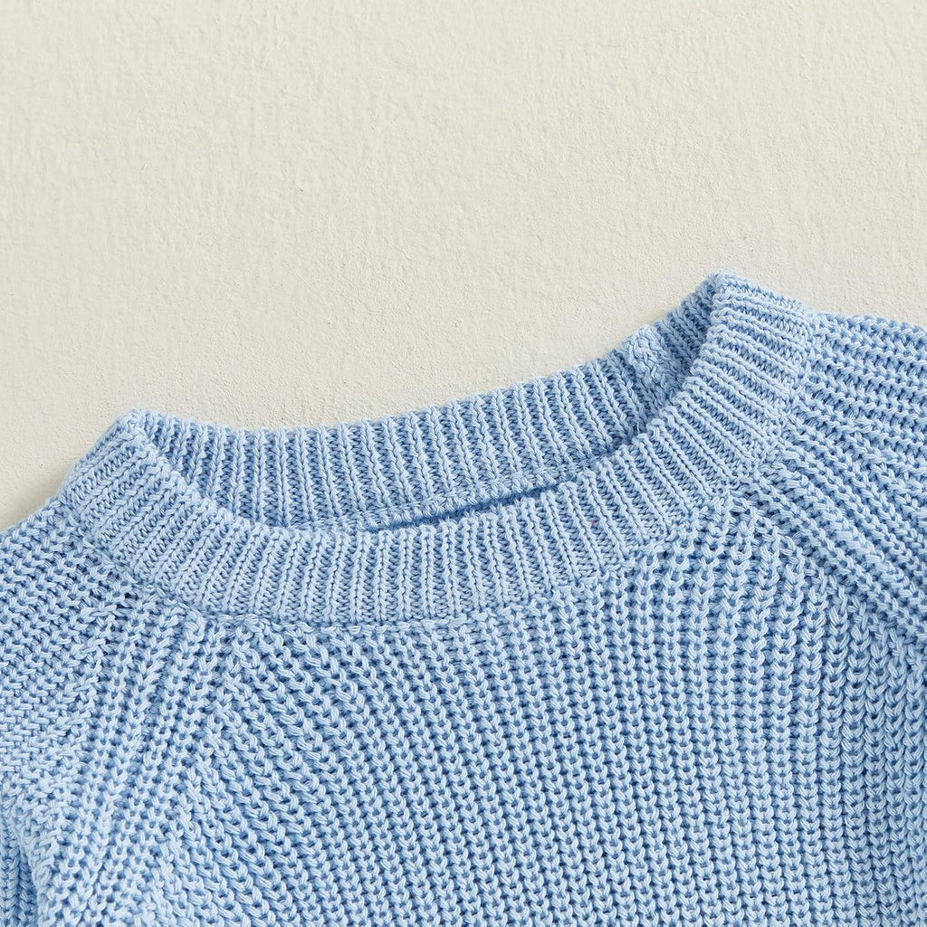 Baby Knit Sweater Crewneck Long Sleeve Pullover Sweatshirt Infant Girl Boy Fall Winter Clothes
