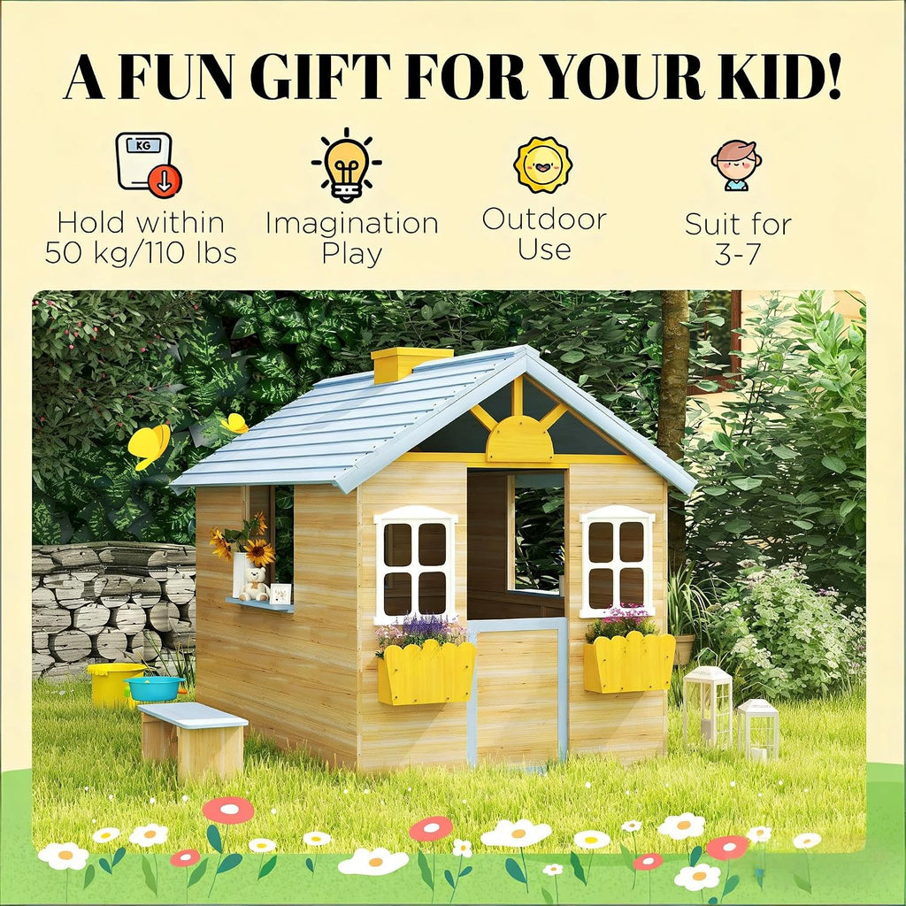 Kids Outdoor Wooden Playhouse