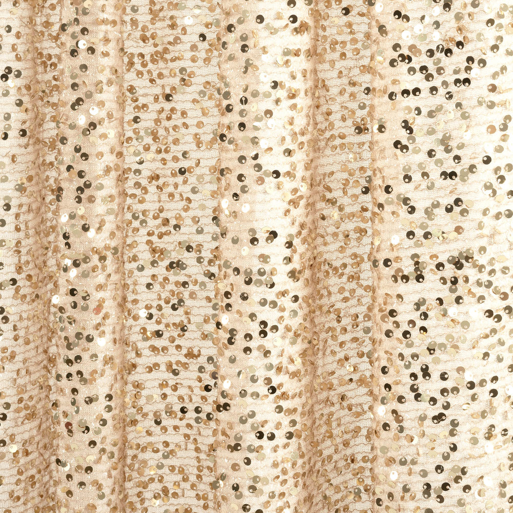 Ballgown Glam Sparkle Sequins Window Curtain Panel, Single, 52" W x 84" L, Champagne - Sequin Curtains - Sparkly