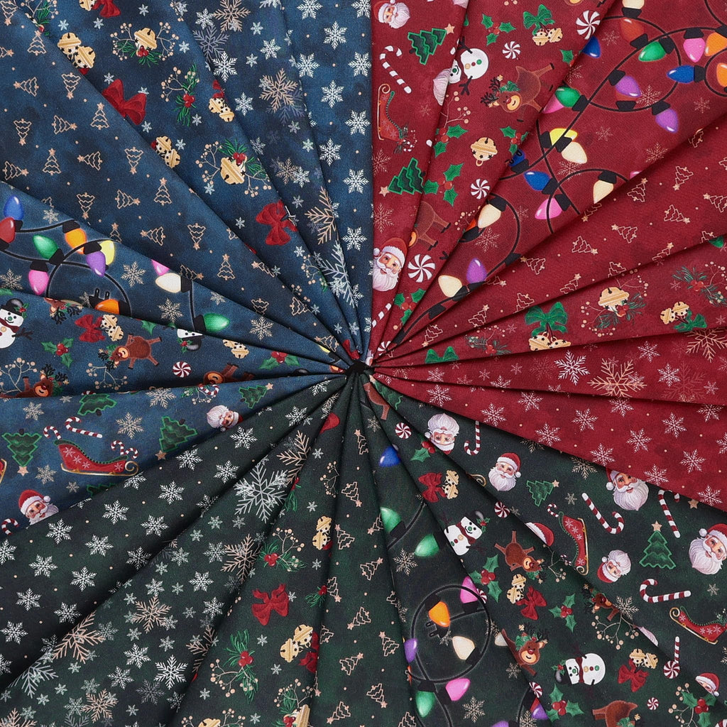 Deck The Halls Cotton Fabric, Jingle Bells Dresden