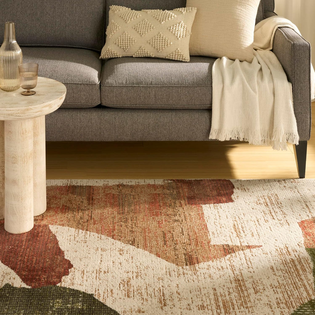Home Nordic Beige Multi Area Rug - Easy Clean, Non Shedding, Bed Room, Living Room, Dining Room, Kitchen
