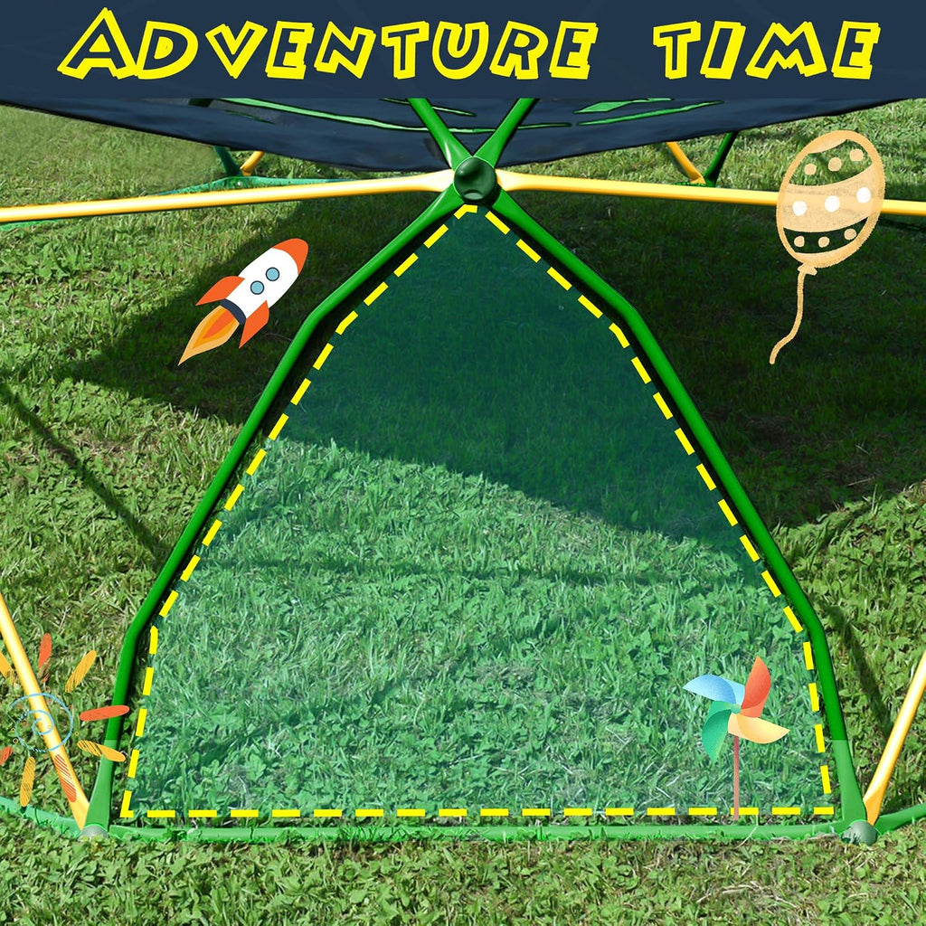 13FT Climbing Dome, Outdoor Geometric Dome Climber Play Center | Playground Climber for Kids 3-10, Supporting 1000