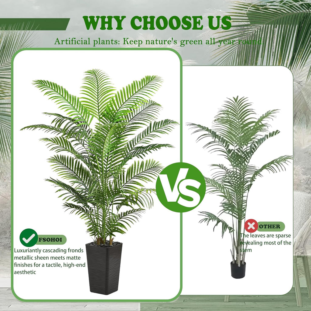 Artificial Palm Tree 6FT, Tropical Tall Fake Plants Indoor with Black Pot