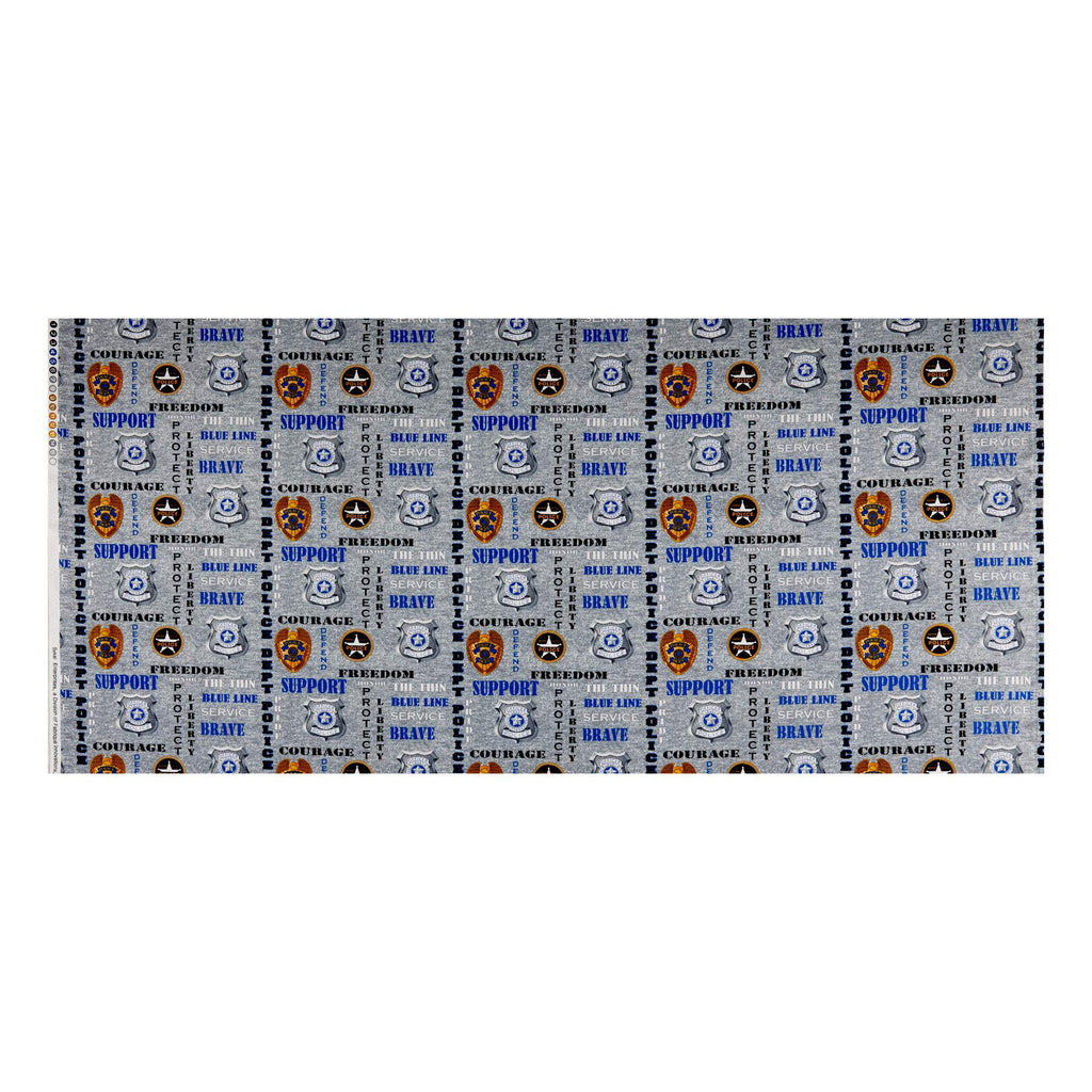 Police Dept Cotton Multi, Quilting Fabric by the Yard
